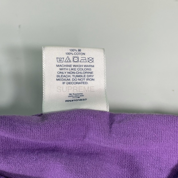 Supreme Multi Logo Mens Medium Size Purple 100% Cotton T-Shirt - Picture 5 of 7